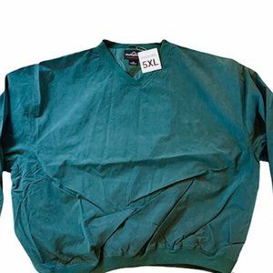 Mens Pullover Jacket 5XL Weather Perfect Green windbreaker Golf long sleeve NWT